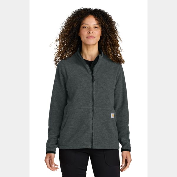 Women's Textured Full Zip Fleece Jacket Thumbnail