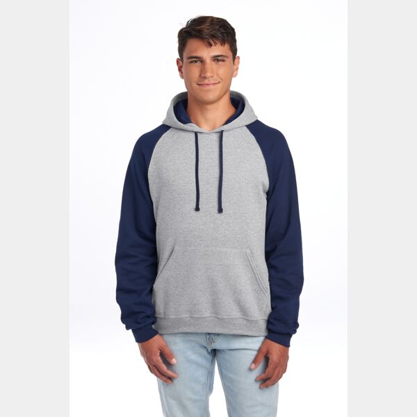 Unisex NuBlend ® Colorblock Raglan Hoodie Sweatshirt Thumbnail