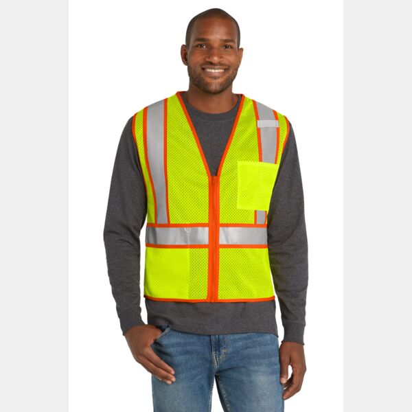 Ansi 107 Class 2 Mesh Zippered Two Tone Vest Thumbnail
