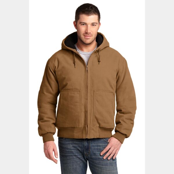 Washed Duck Cloth Insulated Hooded Work Jacket Thumbnail