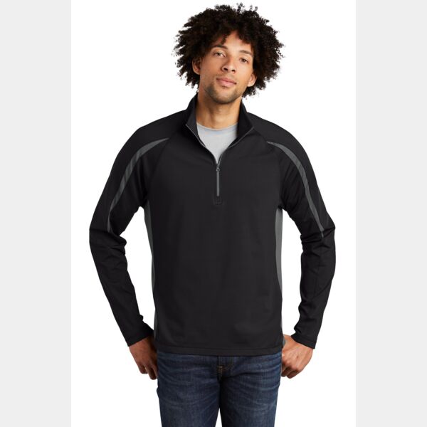 Sport Wick ® Stretch 1/2 Zip Colorblock Pullover - BGC Thumbnail