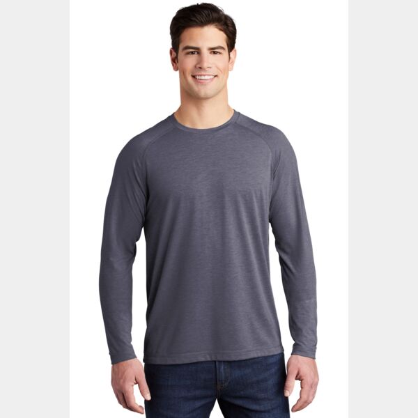 ® PosiCharge ® Long Sleeve Tri Blend Wicking Raglan Tee Thumbnail